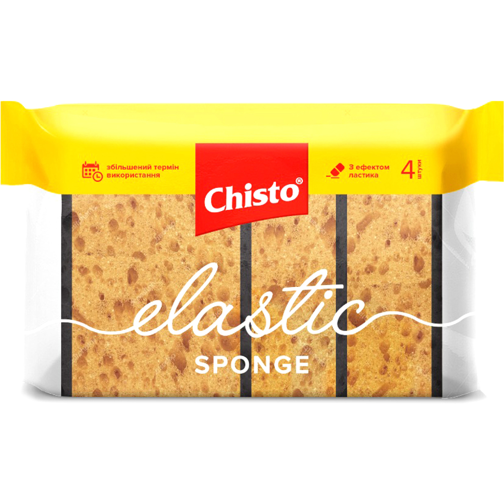 Губки кухонні Chisto Elastic Sponge 4 шт. (4823098409014) - изображение 1