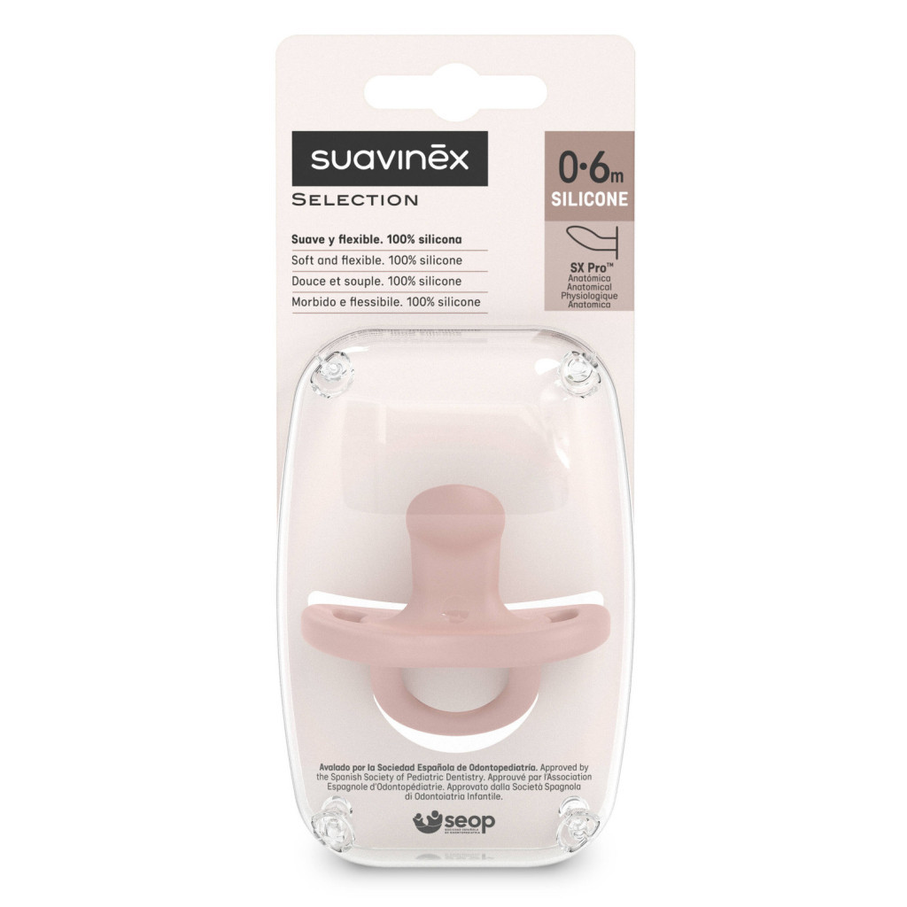 Пустушка Suavinex Colour Essence 0-6 міс, анатомічна силіконова, нюдова (308086) - зображення 3