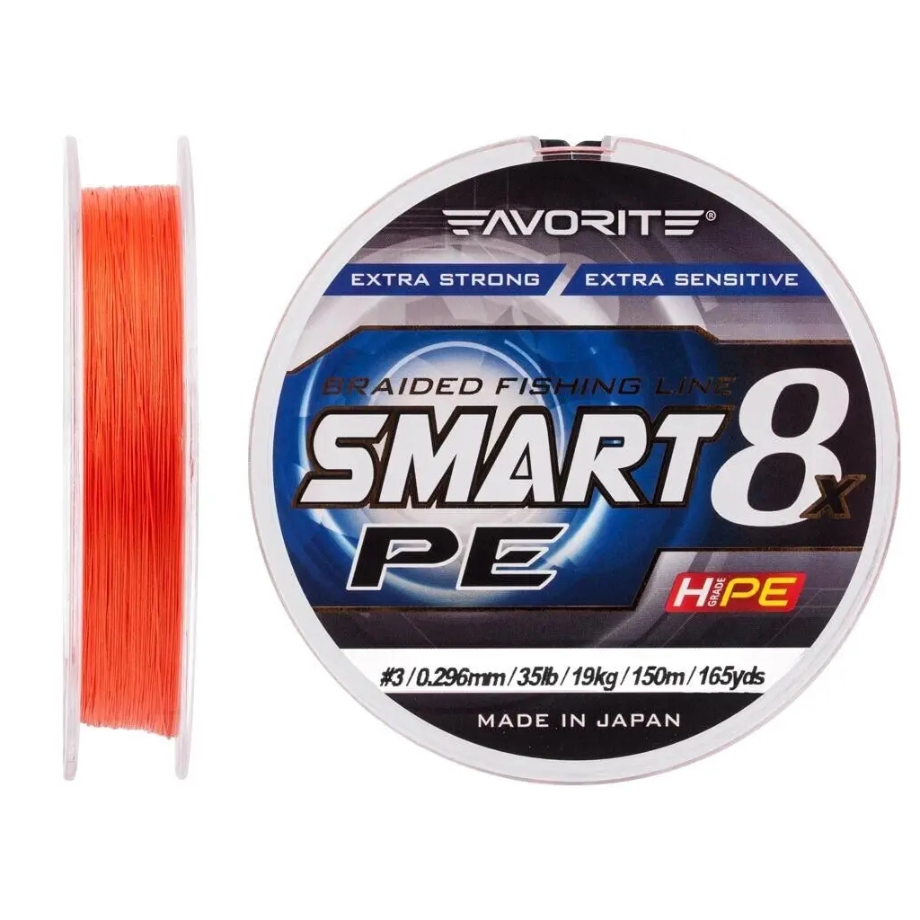 Шнур Favorite Smart PE 8x 150м 3.0/0.296mm 35lb/19kg Red Orange (1693.10.87) - зображення 2