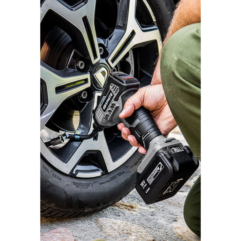 Автомобільний компресор Graphite Energy+ 18V, 7бар (без АКБ та ЗП) (58G041) - зображення 5