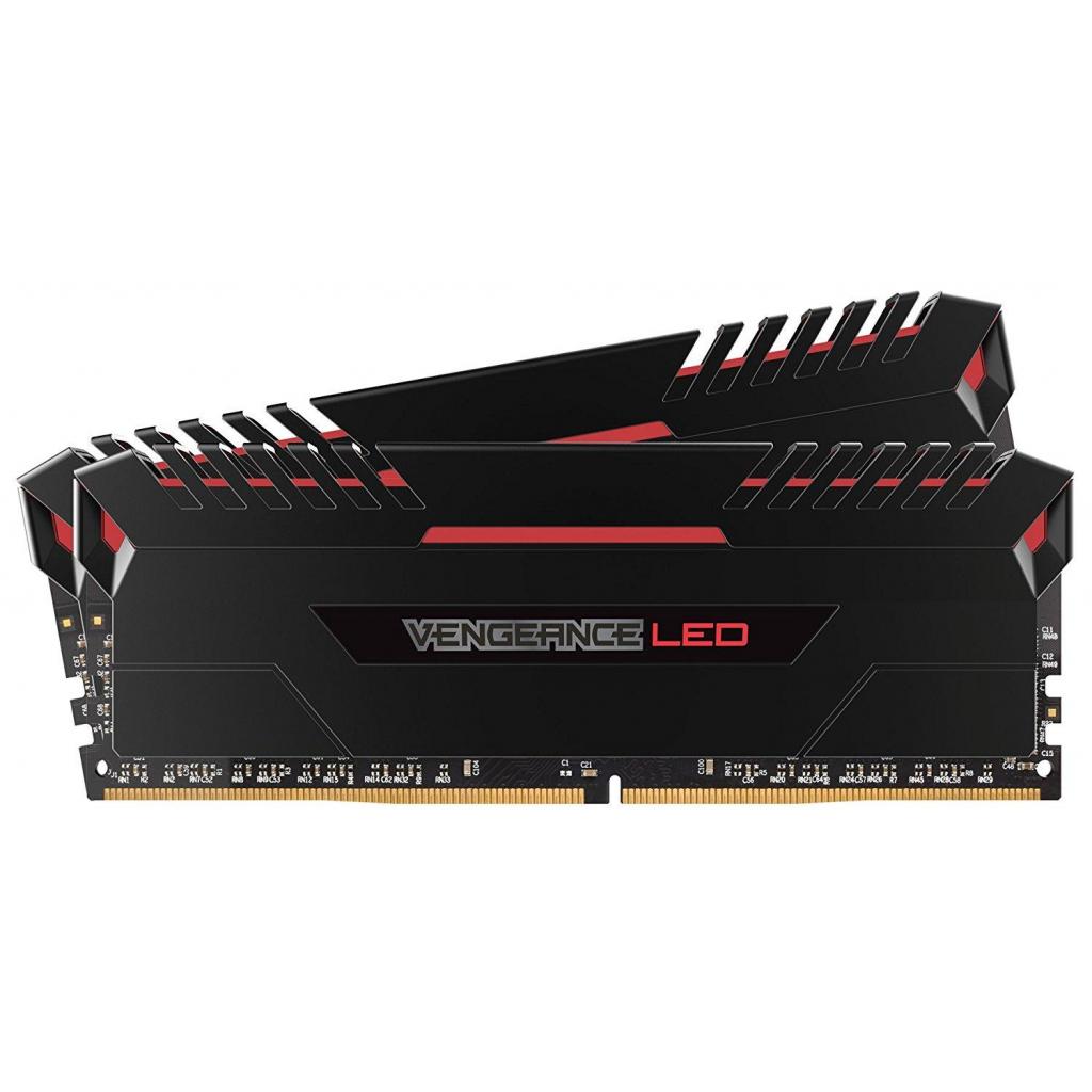 Модуль пам'яті для комп'ютера DDR4 16GB (2x8GB) 3000 MHz Vengeance Led Red Corsair (CMU16GX4M2D3000C16R) - зображення 1