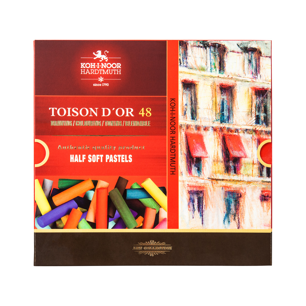 Пастель Koh-i-Noor Toison D'or суха м'яка 1/2 (половинки) 48 кольорів (8546) - зображення 1
