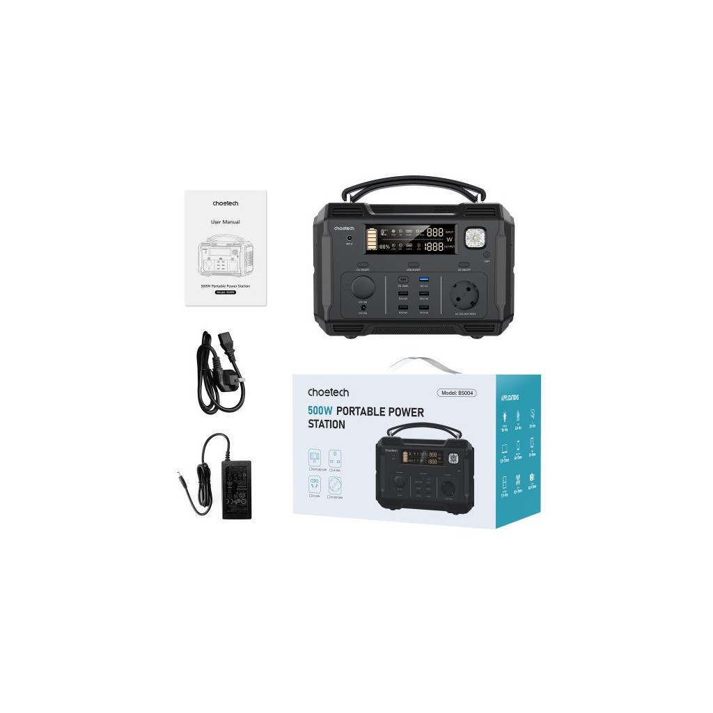 Зарядна станція Choetech BS004-EU-BK, 500W (BS004-EU-BK) - зображення 5
