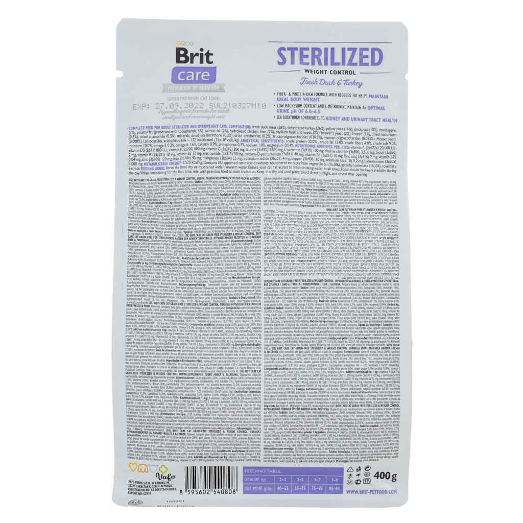 Сухий корм для кішок Brit Care Cat GF Sterilized Weight Control 400 г (8595602540808) - зображення 2