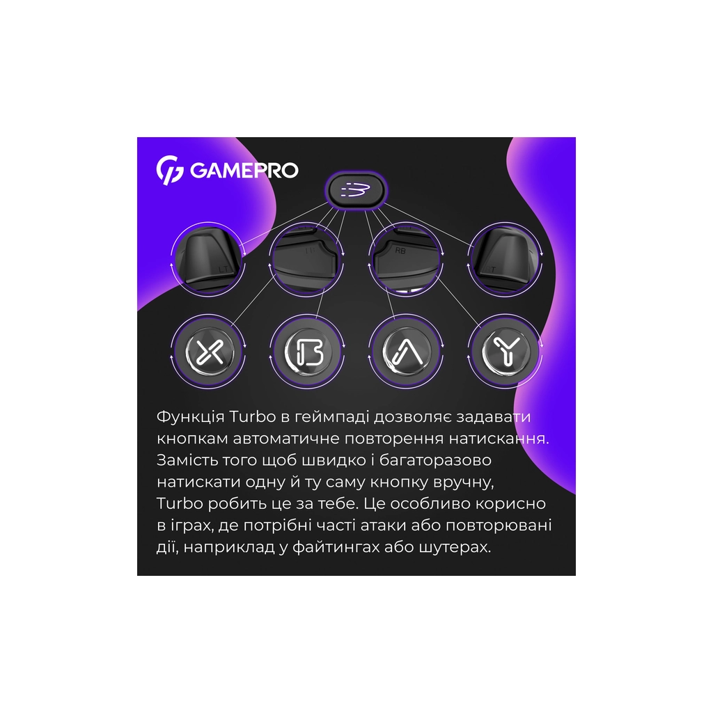 Геймпад GamePro GPX13B 2.4G/BT 5.1/USB/PC/iOS/Android RGB Black (GPX13B) - зображення 10