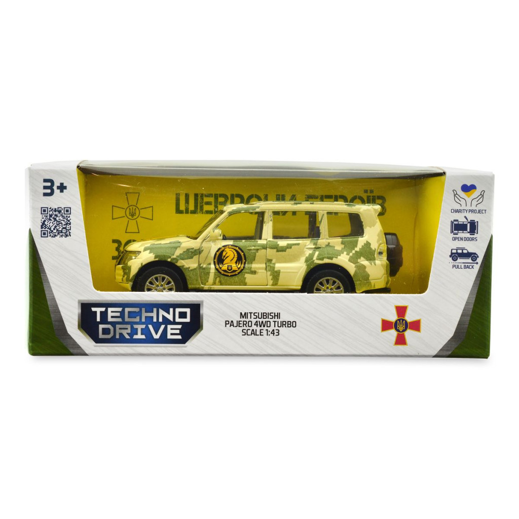 Машина TechnoDrive Автомодель серії Шеврони Героїв - Mitsubishi Pajero 4WD Tubro - 47 ОМБр (250361M) - зображення 6