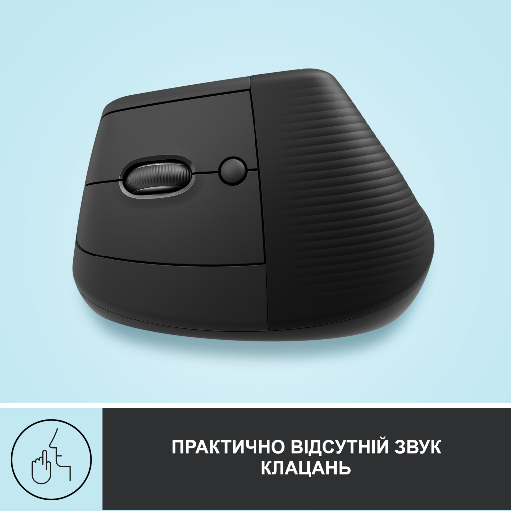 Мишка Logitech Lift Left Vertical Ergonomic Wireless/Bluetooth Graphite (910-006474) - зображення 5
