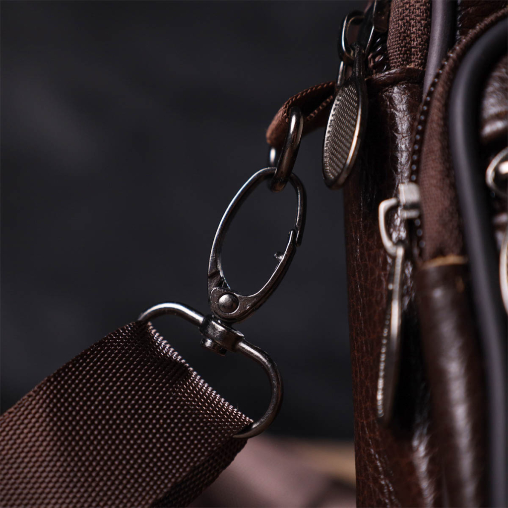 Сумка Vintage Поясна з натуральної шкіри Коричнева (21486) - зображення 10