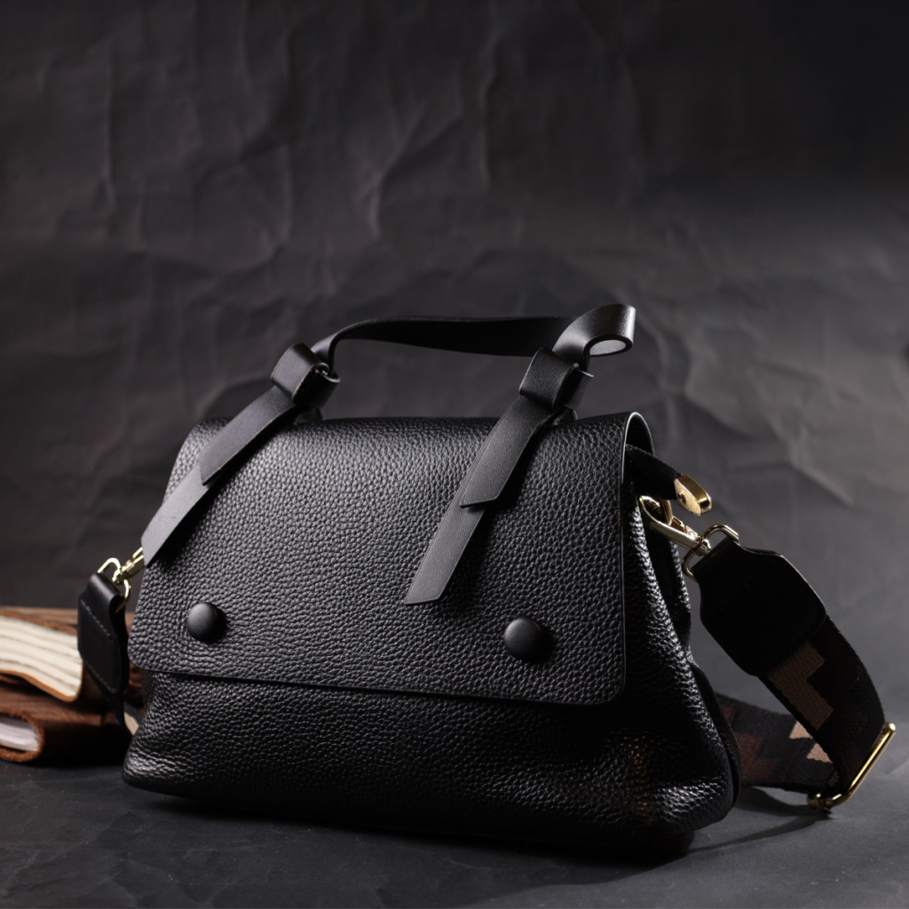 Сумка Vintage З натуральної шкіри Чорна (22336) - зображення 10