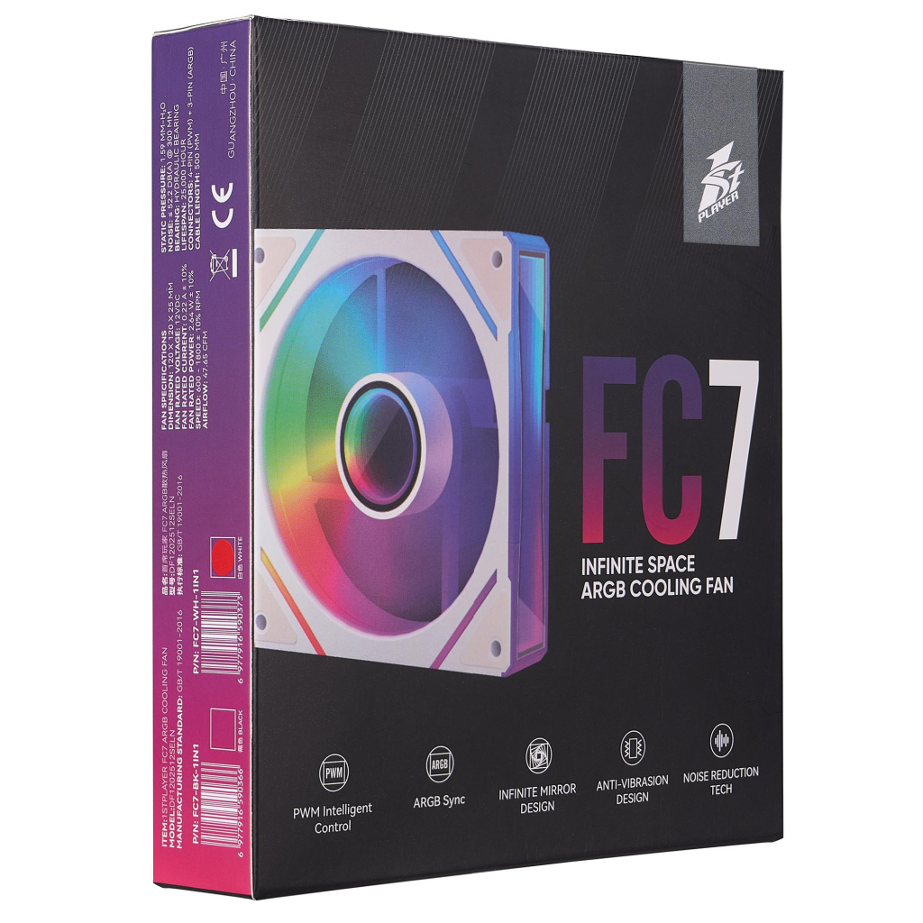 Кулер до корпусу 1stPlayer FC7 White (FC7-WH-1IN1) - зображення 10