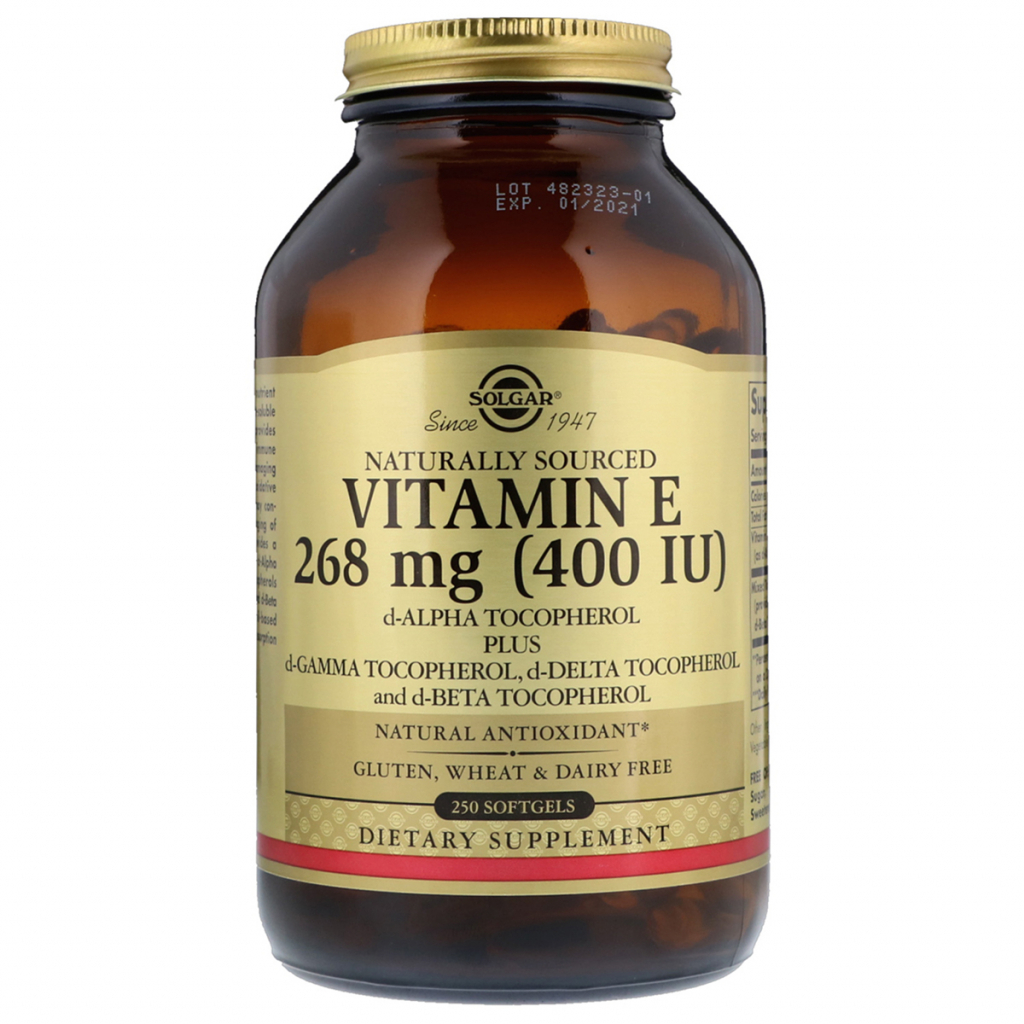 Вітамін Solgar Вітамін E 400 IU, 250 желатинових капсул (SOL-03542) - зображення 1