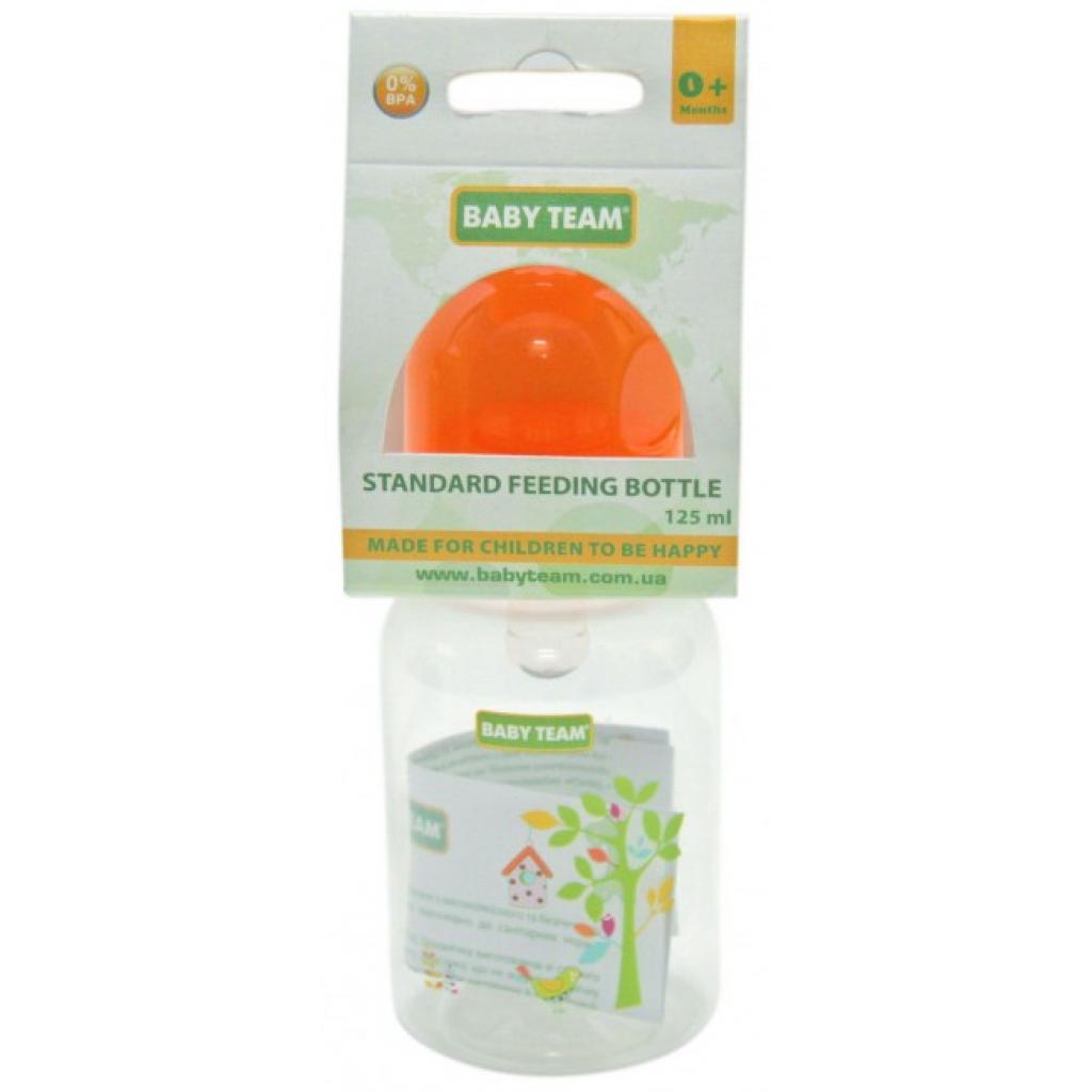 Пляшечка для годування Baby Team з силікон.соскою 125 мл 0+ помар (1400_оранжевый) - зображення 1