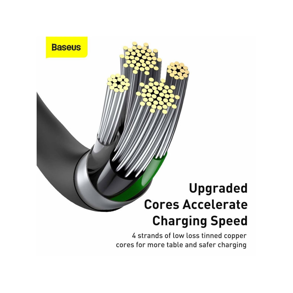 Дата кабель USB 2.0 AM to Lightning 1.0m 2.4A Superior Series Black Baseus (CALYS-A01) - зображення 10