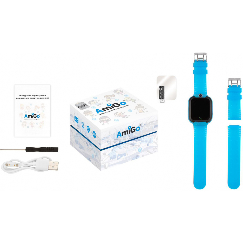 Смарт-годинник Amigo GO007 FLEXI GPS Blue (871497) - зображення 8