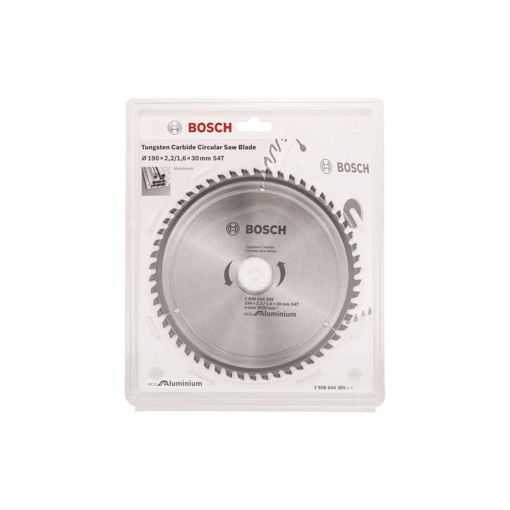 Диск пильний Bosch Eco for Aluminium 190x2.42/1.6x30мм 54TCG (2.608.644.389) - зображення 2