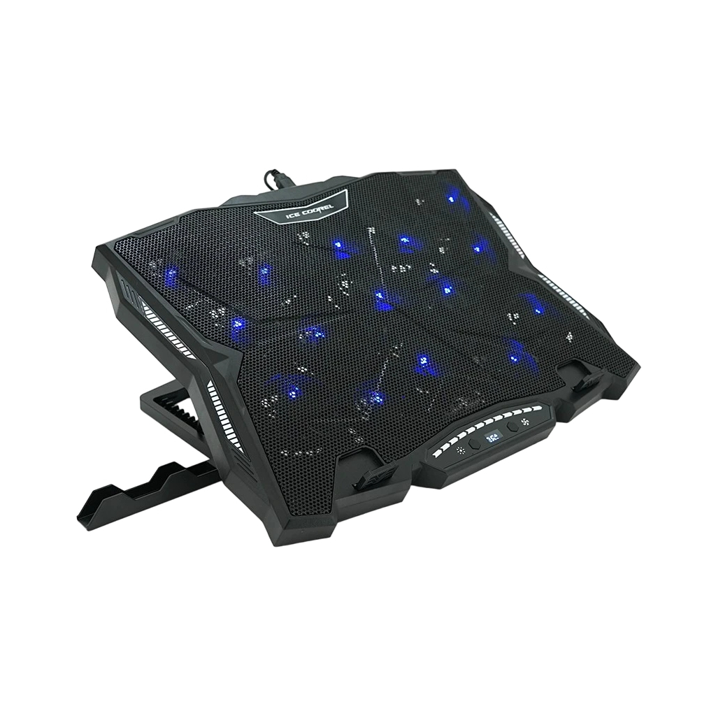 Підставка до ноутбука IceCoorel 10-17", 15*60mm 2500 RPM, TYPE-C+USB, 400x305x39mm, Black (K12) - зображення 2