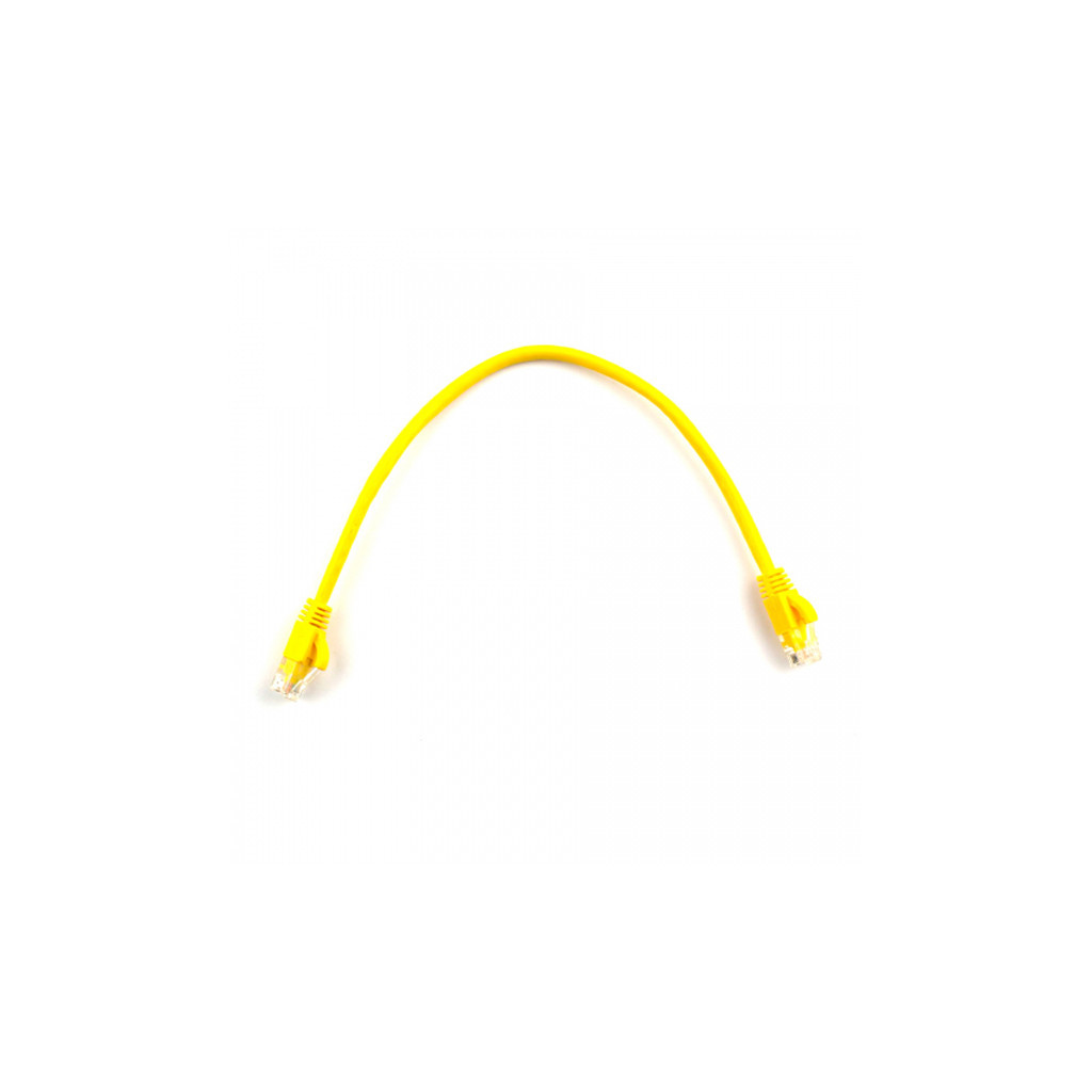 Патч-корд 0.25м, RJ-45, Cat.5e, CU, мідь, жовтий Ritar (PCR-CU/0.25Yw / 04278) - зображення 1