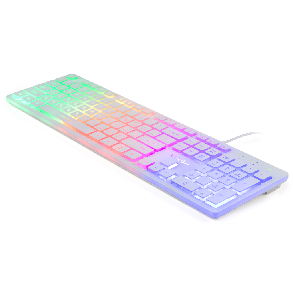 Клавіатура Vinga KB410 White - зображення 8