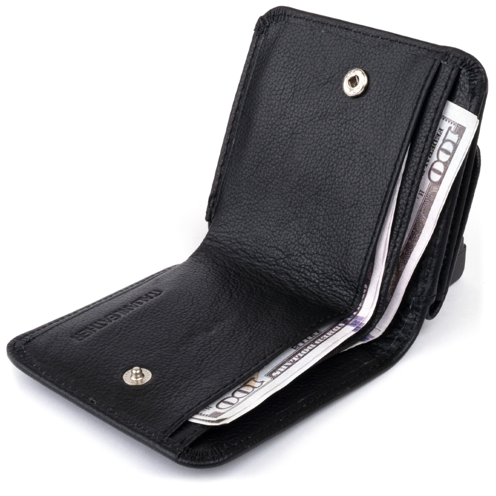 Гаманець ST Leather На кнопці Чорний (19232) - зображення 4