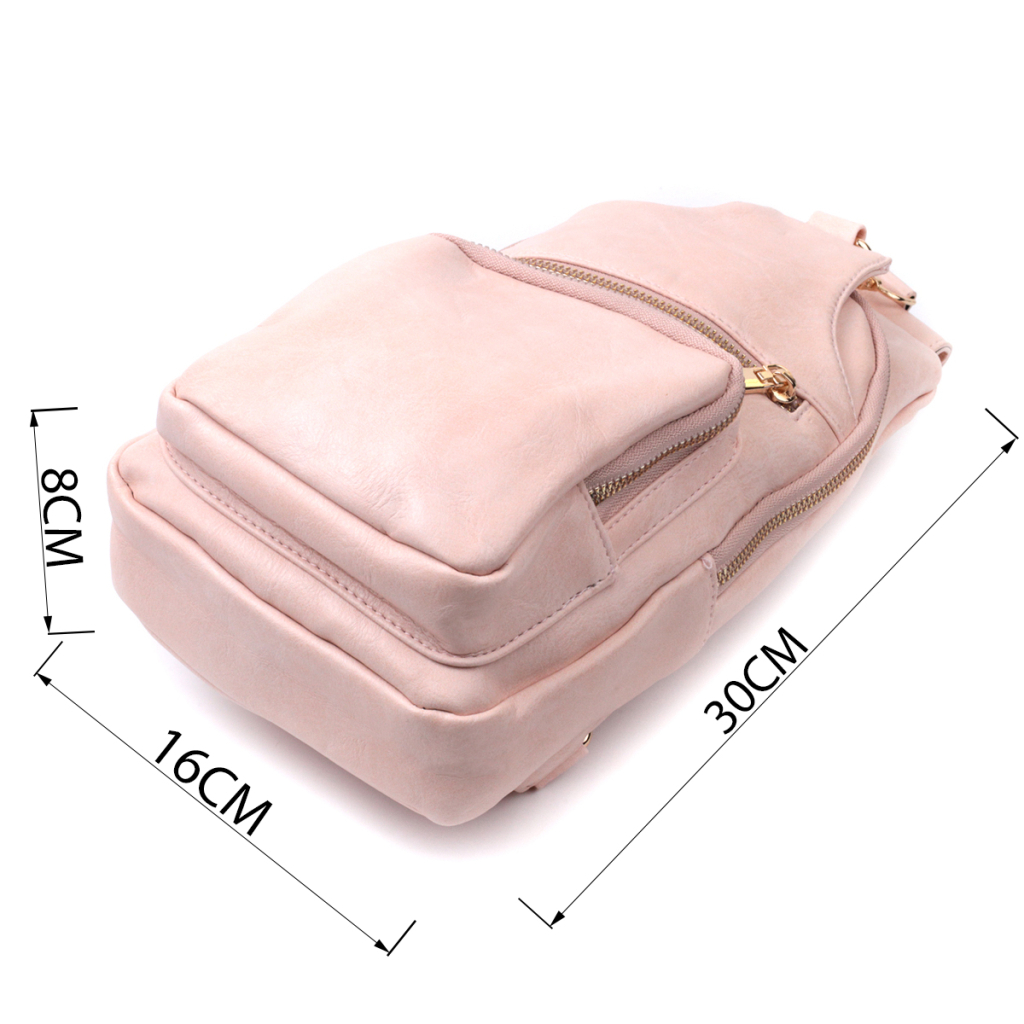 Сумка Vintage Жіноча слінг через плече з екошкіри Рожева (22750) - зображення 3