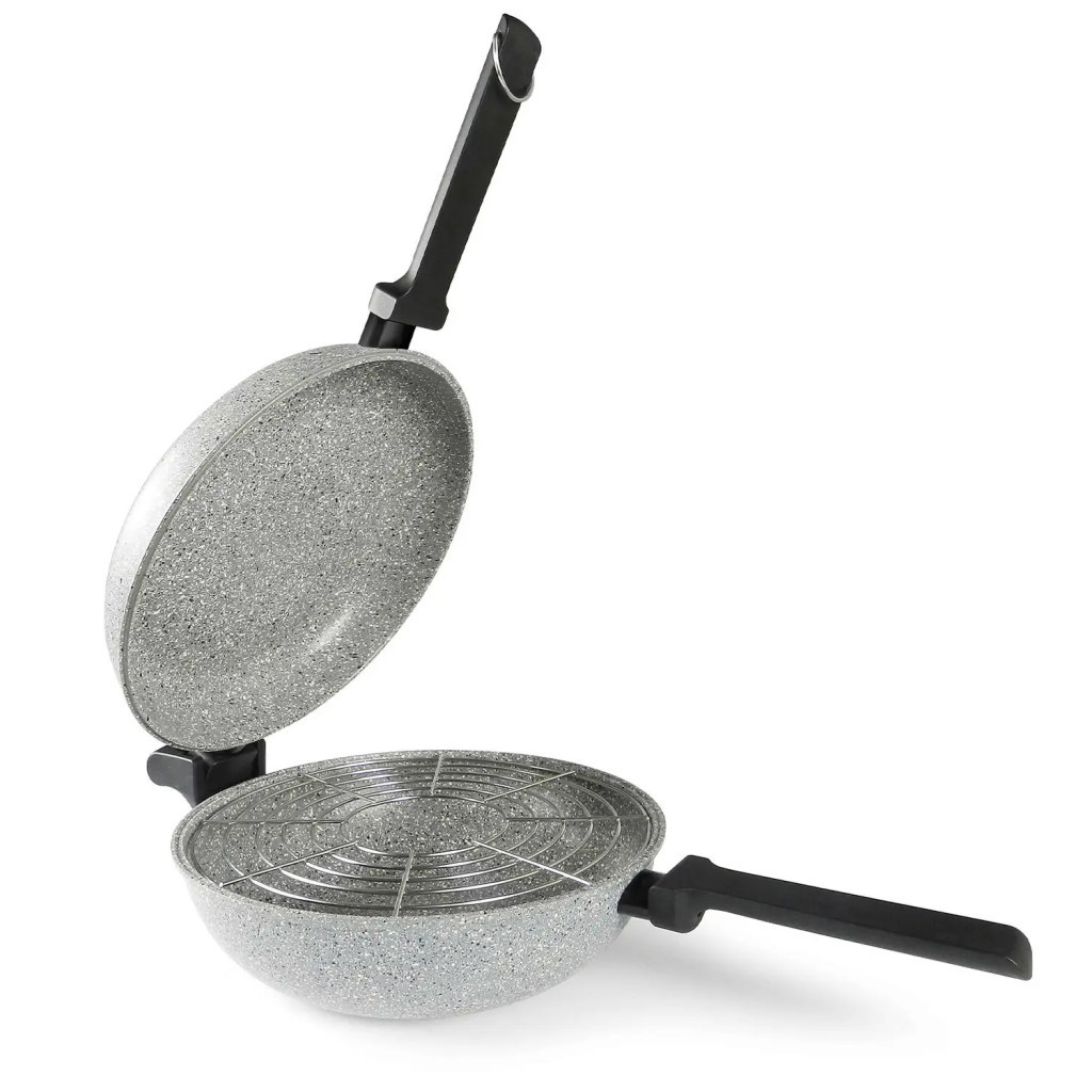 Сковорода Flonal Dura Induction Rocky Twins 28 см подвійна з решіткою (RKIWP2830) - зображення 1
