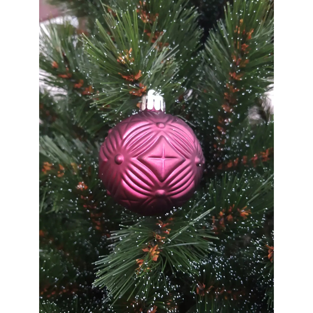 Ялинкова іграшка Chomik пластикові кульки компл. 16 шт, 6см, бордо (5900779853140_3) - зображення 7