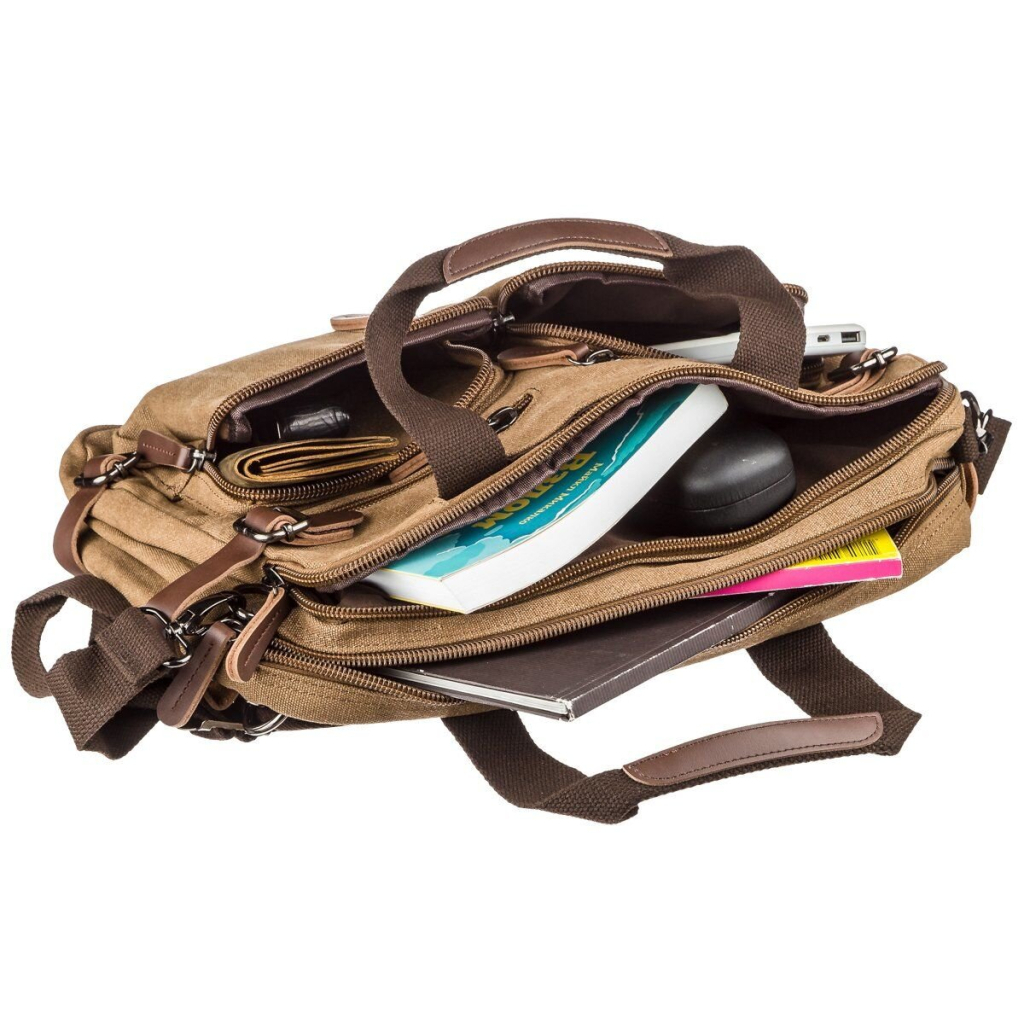 Сумка Vintage Трансформер текстильна велика Пісочна (20152) - зображення 6