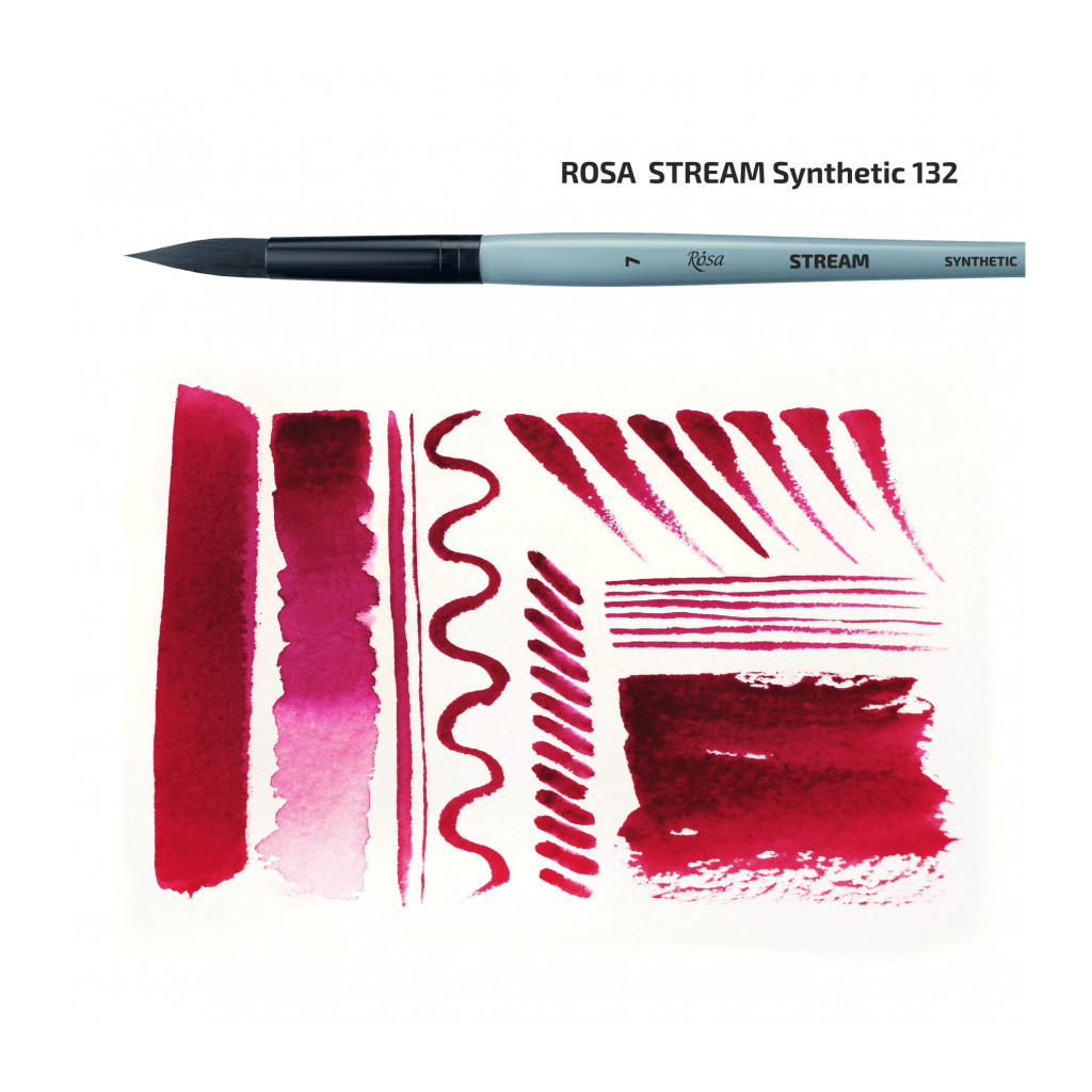 Пензлик для малювання Rosa Синтетика кругла, STREAM 132, № 0 (4823098517306) - зображення 5
