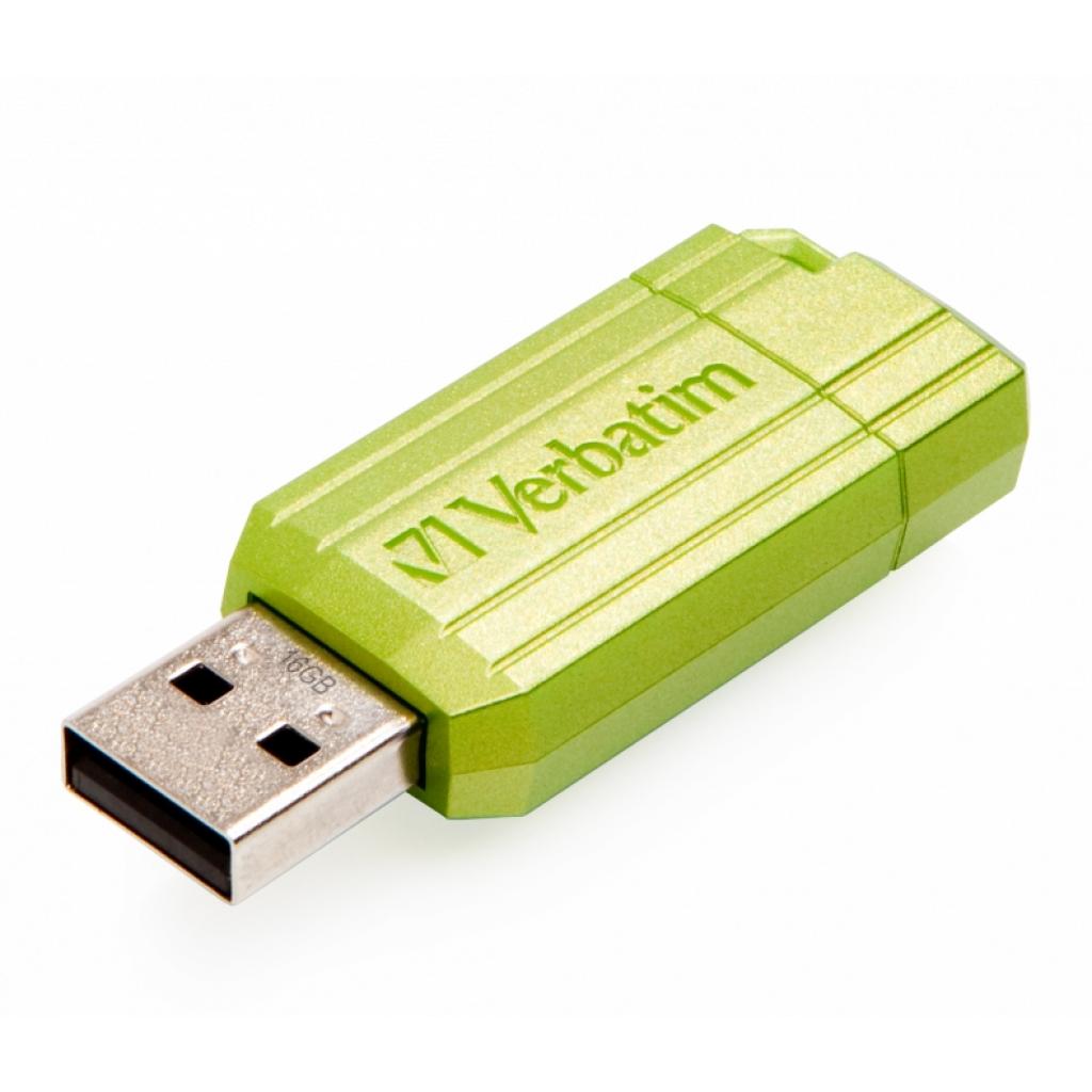 USB флеш накопичувач Verbatim 16GB Store 'n' Go Pin Stripe Green USB 2.0 (049070) - зображення 3