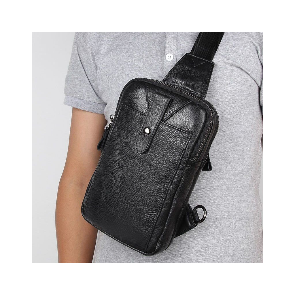 Сумка Vintage Шкіряна в зернистій шкірі через плече Чорна (14950) - зображення 10