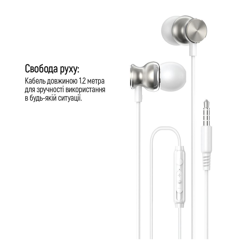 Навушники ColorWay 3.5 mm Wired Earphone UrbanBeat White (CW-WD03WT) - зображення 8