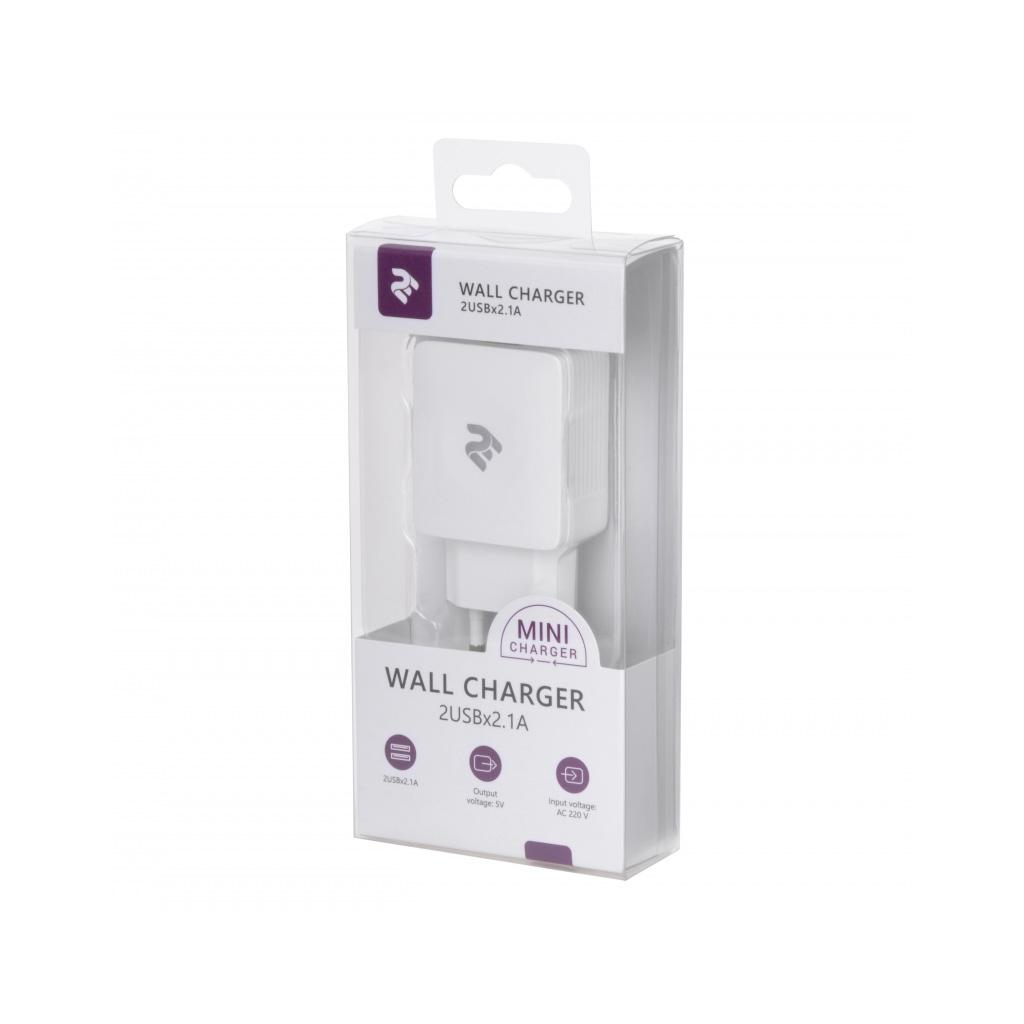 Зарядний пристрій 2E Wall for 2 USB - DC5.0V/4.2 A, white (2E-WC4USB-W) - зображення 4