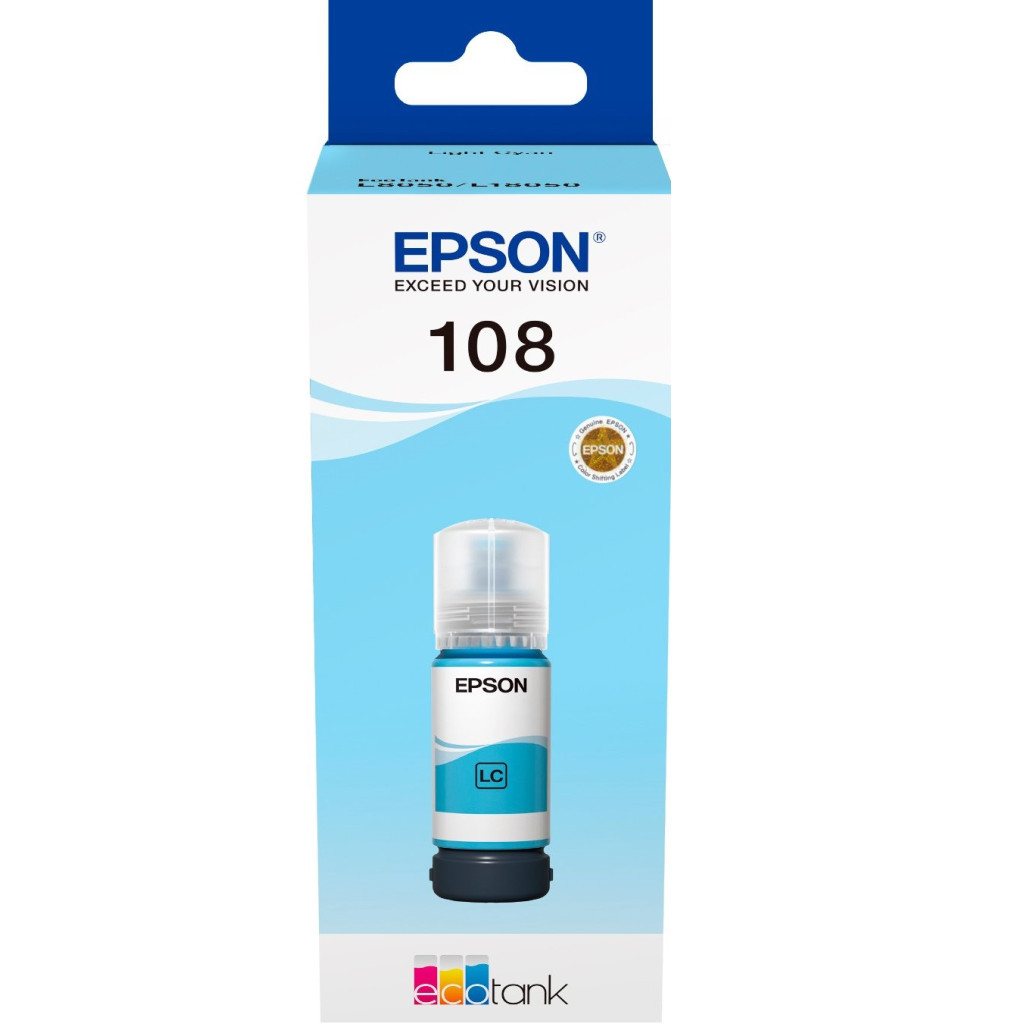 Контейнер з чорнилом Epson 108 EcoTank L8050/L18050 light cyan (C13T09C54A) - зображення 2