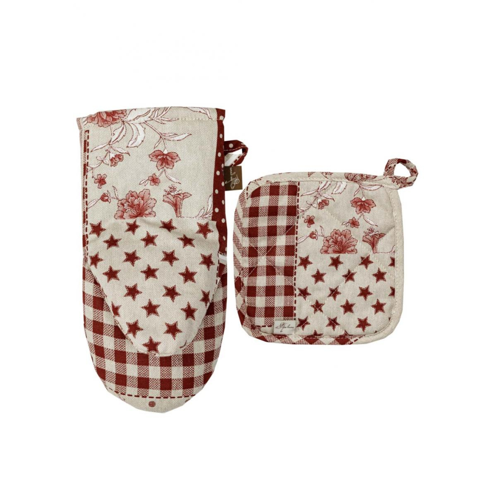 Кухонна прихватка Прованс Рукавичка Печворк бордо Господиня (031508) - зображення 6