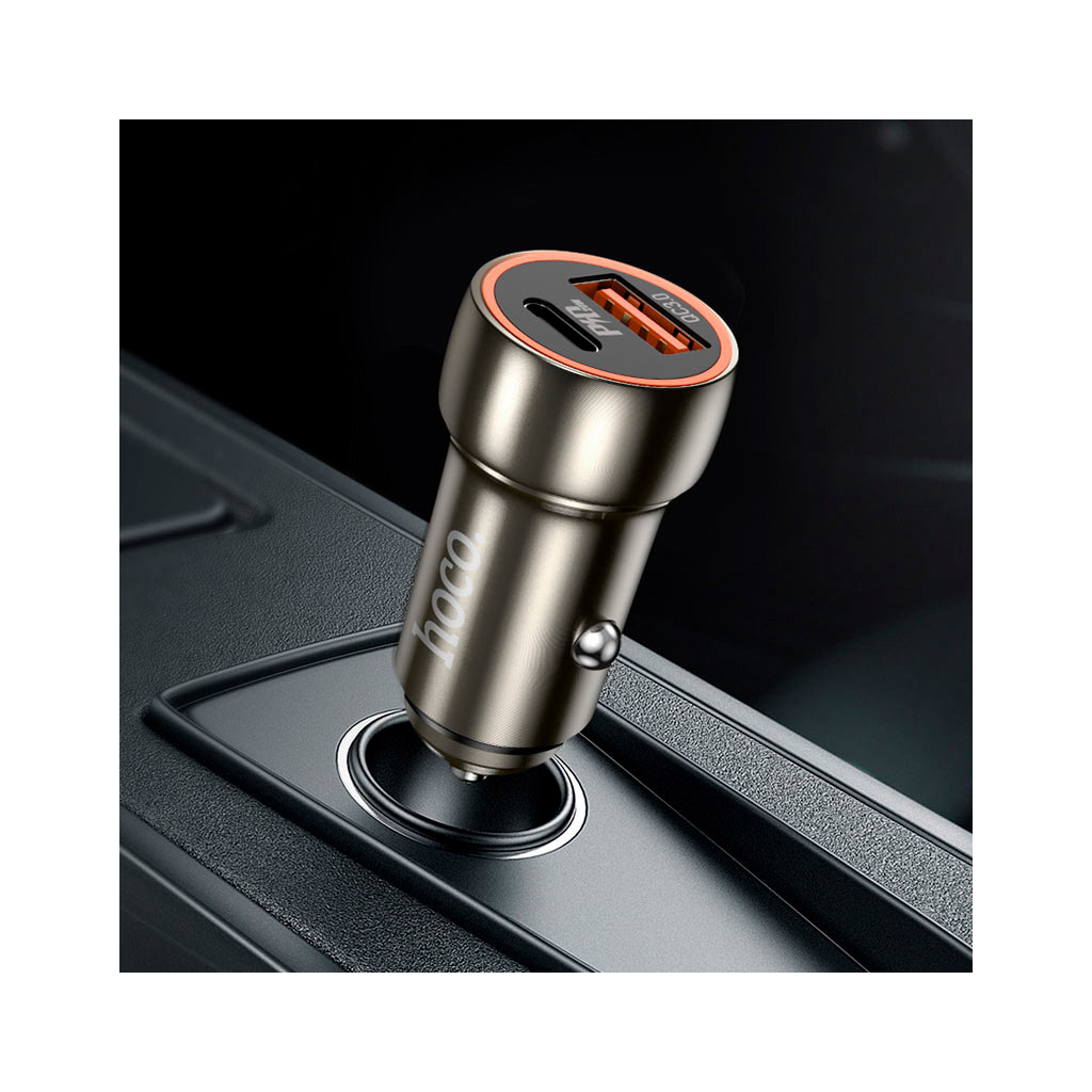 Зарядний пристрій HOCO HOCO Z46A Blue whale USB-C PD20W + USB QC3.0 Metal Gray (6931474770332) - зображення 5