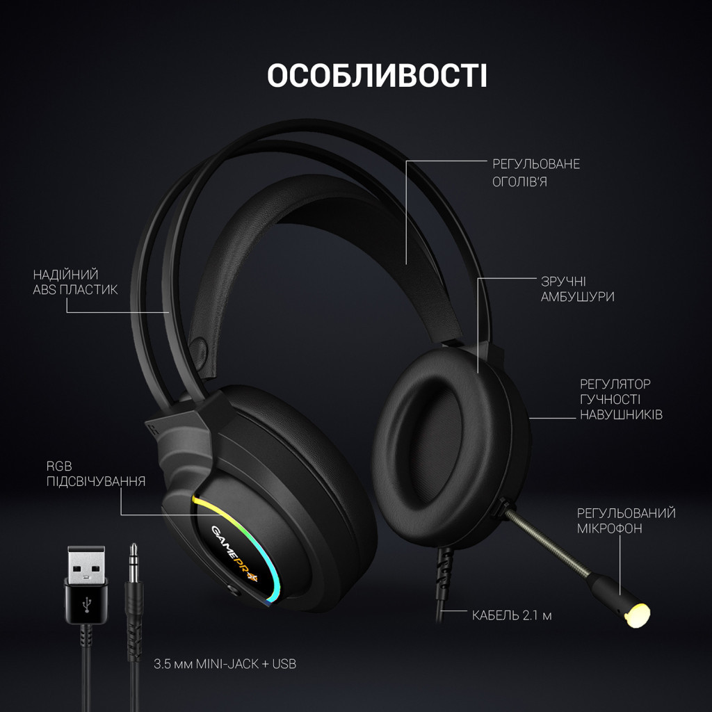 Навушники GamePro HS565 Nitro Black (HS565) - зображення 5
