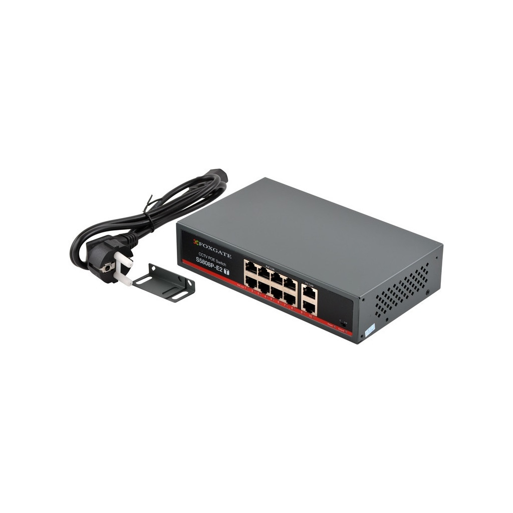 Комутатор мережевий FoxGate S5808P-E2(T) - зображення 1