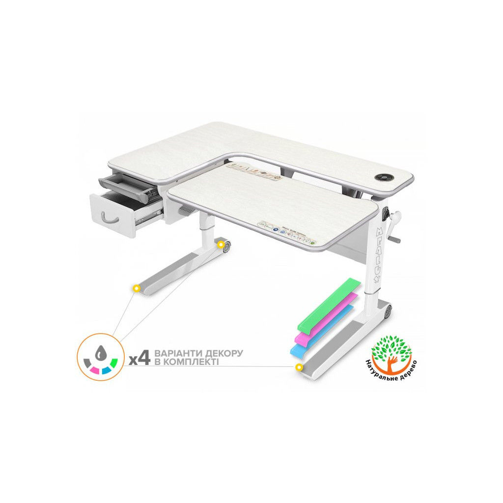 Парта Mealux Woodville Multicolor TG Energy (BD-850 TG/MC Energy) - зображення 2