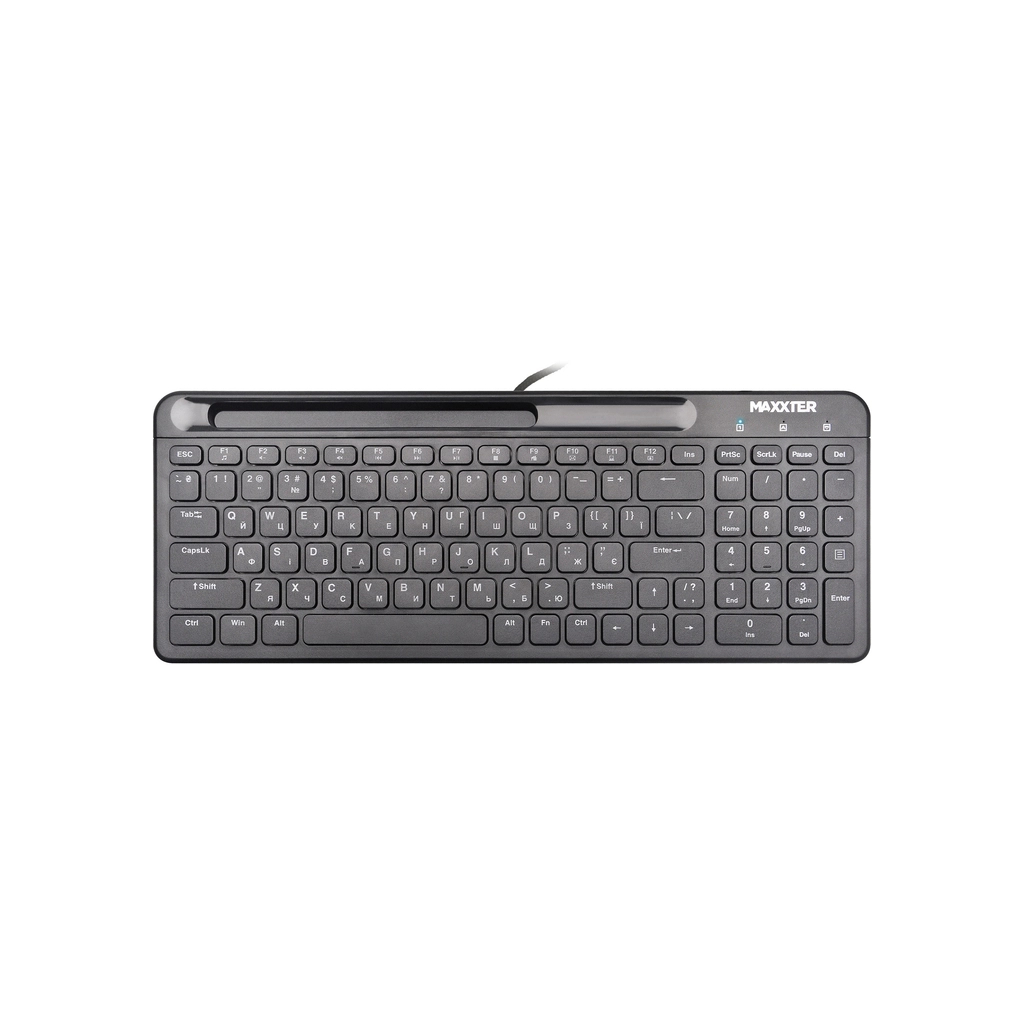 Клавіатура Maxxter KB-01B-UA USB Black (KB-01B-UA) - зображення 1