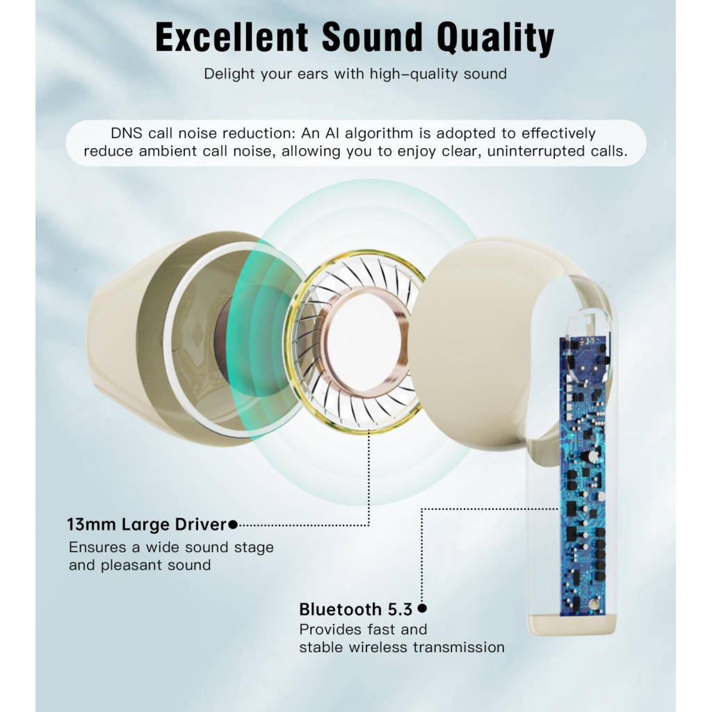 Навушники Choetech TWS Oval Beige (BH-T24-SK) - зображення 6