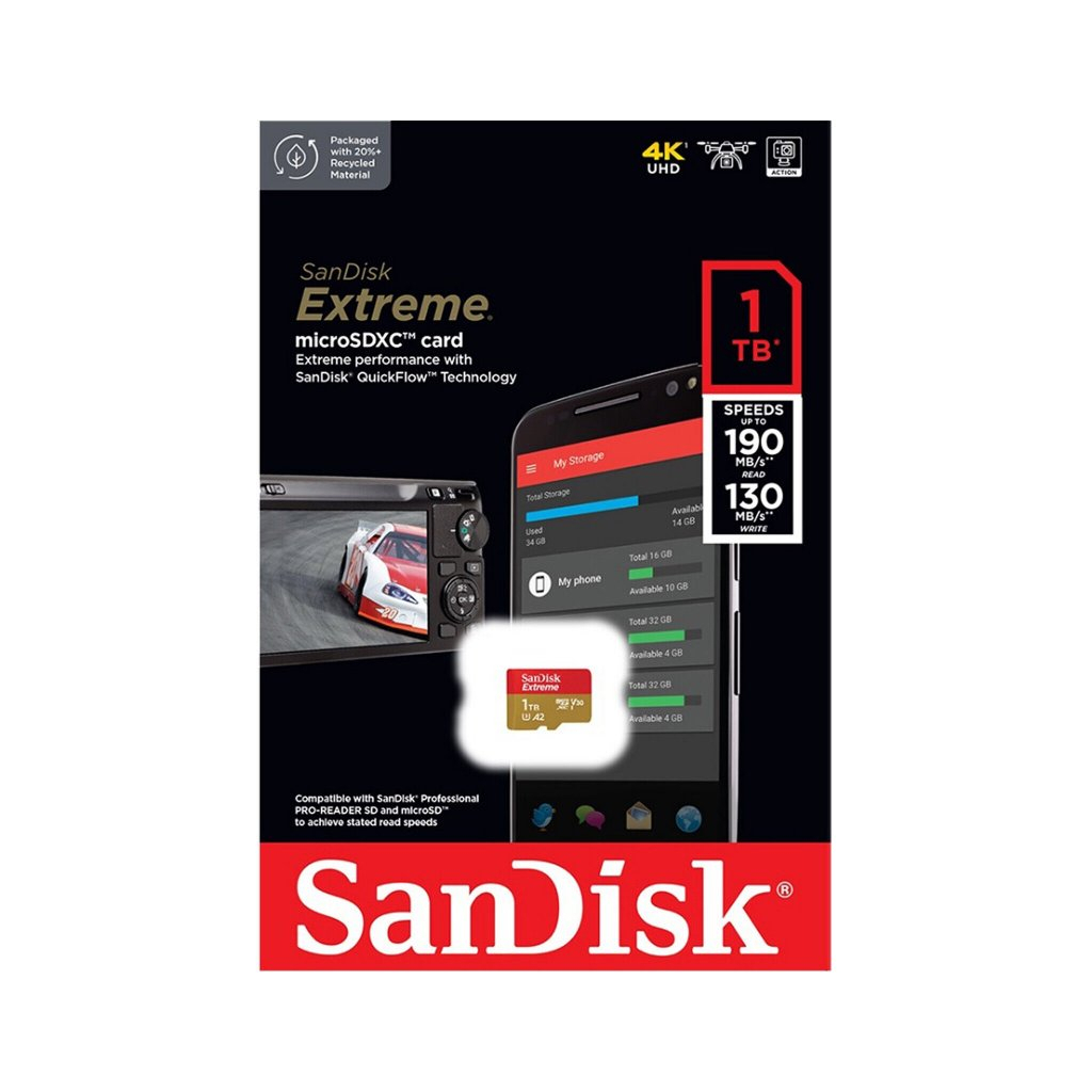 Карта пам'яті SanDisk 1 TB microSDXC UHS-I U3 V30 A2 Extreme (SDSQXAV-1T00-GN6MN) - зображення 2