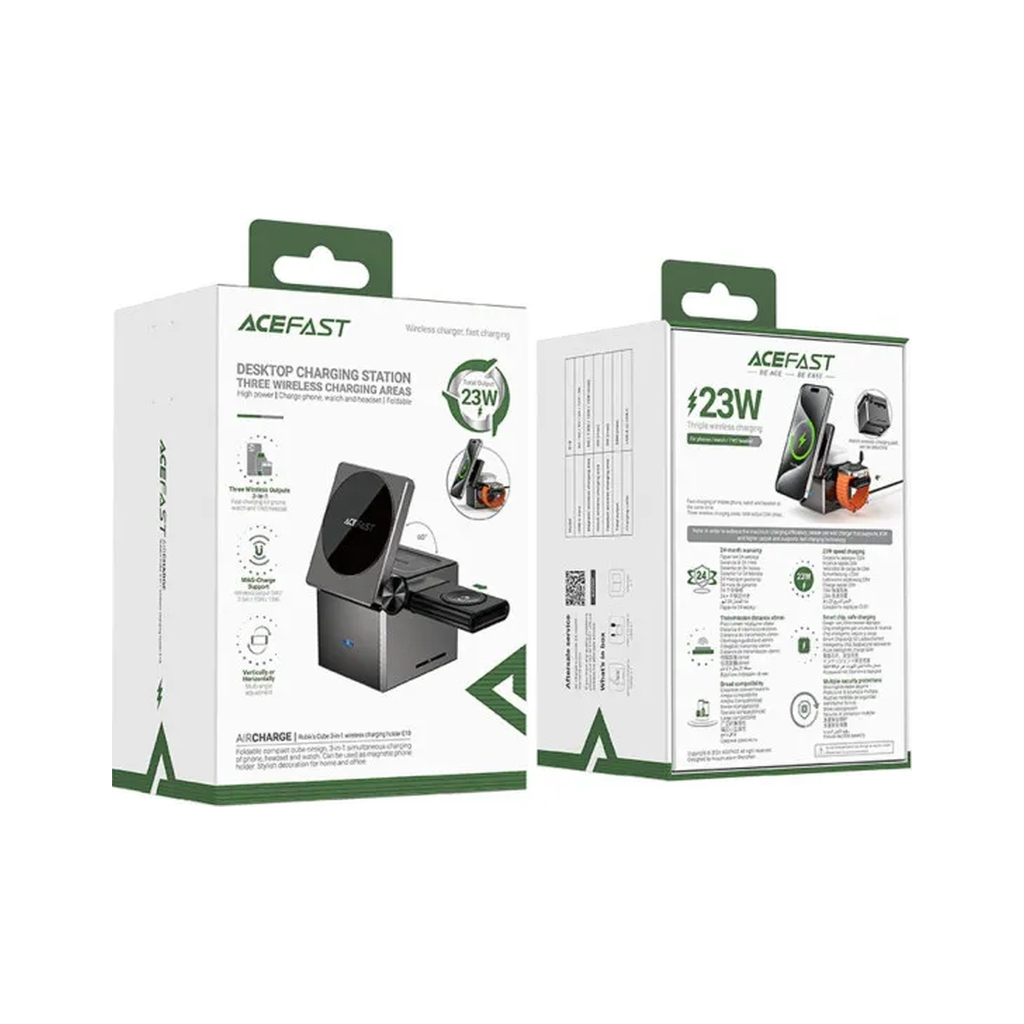 Зарядний пристрій Acefast Wireless QI 3in1 15W E18 Rubik''s (6974316282884) - зображення 5