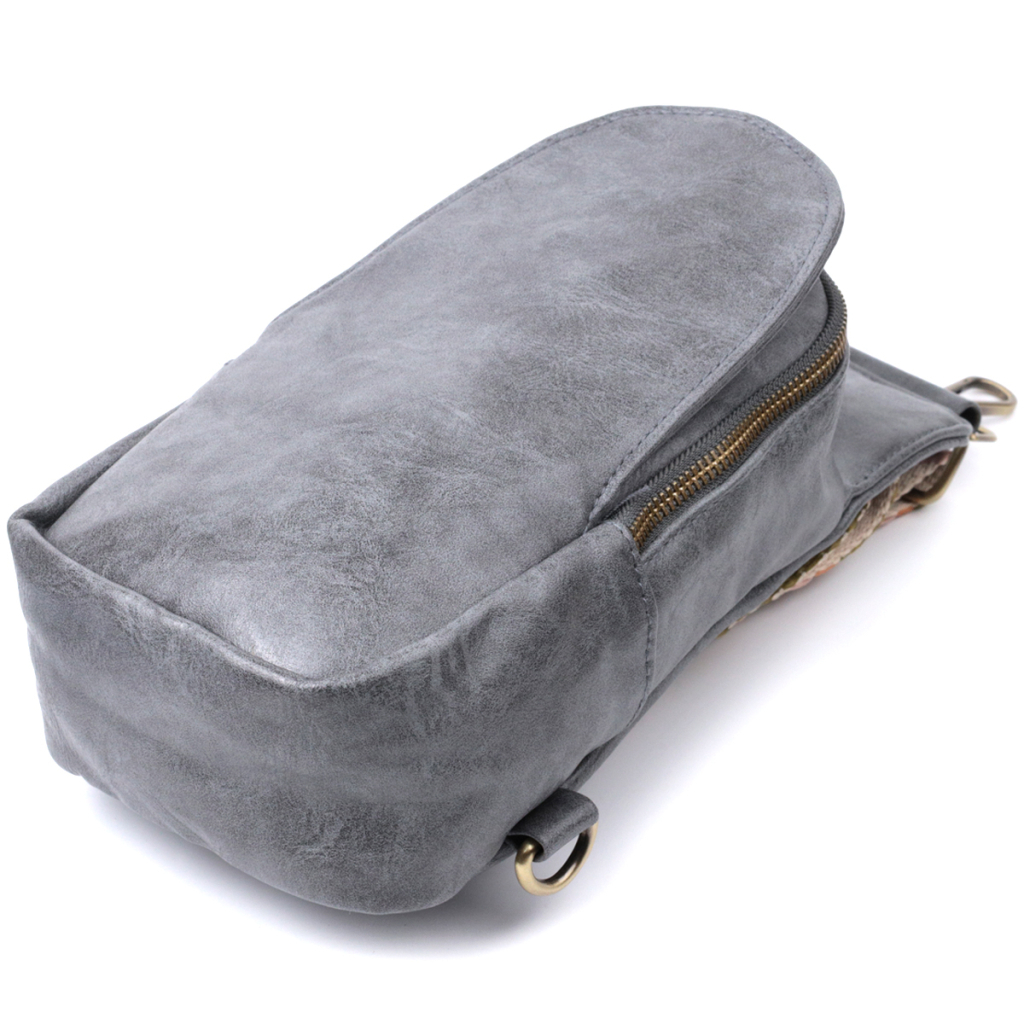 Сумка Vintage Через плече з екошкіри Сіра (22792) - зображення 5