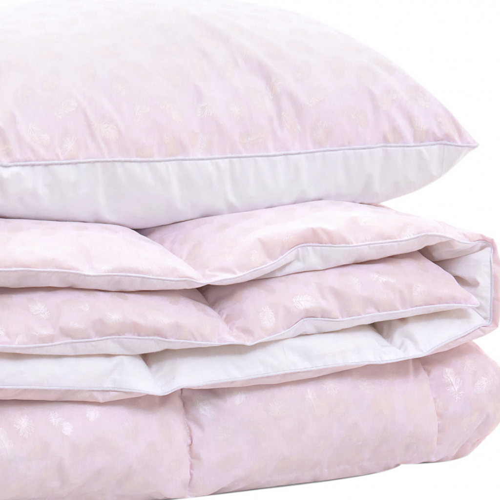 Ковдра MirSon Набір №2152 Bio-Pink Зима 50% пух 155х215 + подушка (2200003024913) - изображение 1