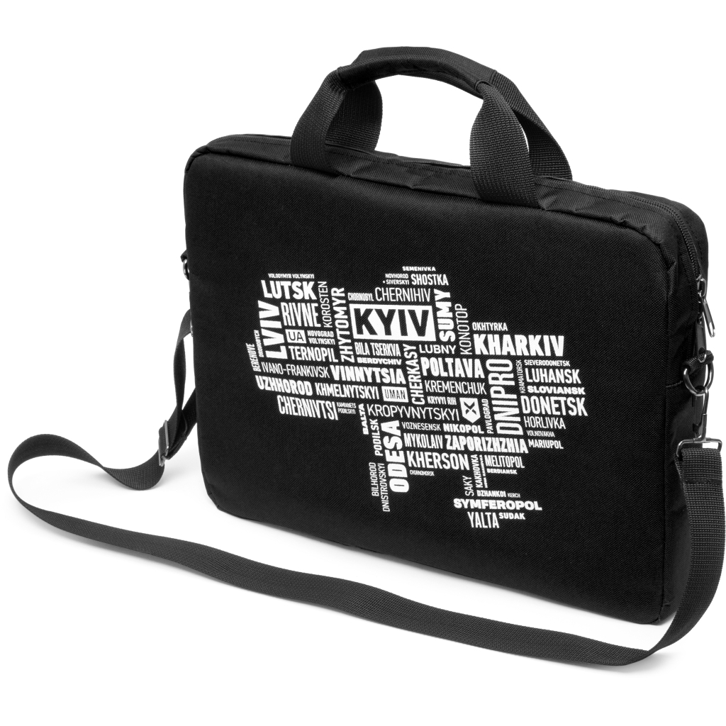 Сумка для ноутбука Vinga 14" NB1402 Black, white print (NB1402UWBK) - зображення 1