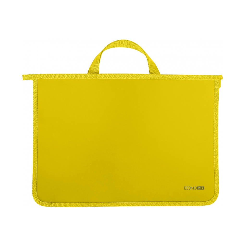 Папка - портфель Economix А4 пластиковий на блискавці, 2 відділення, жовтий (E31630-05) - изображение 1