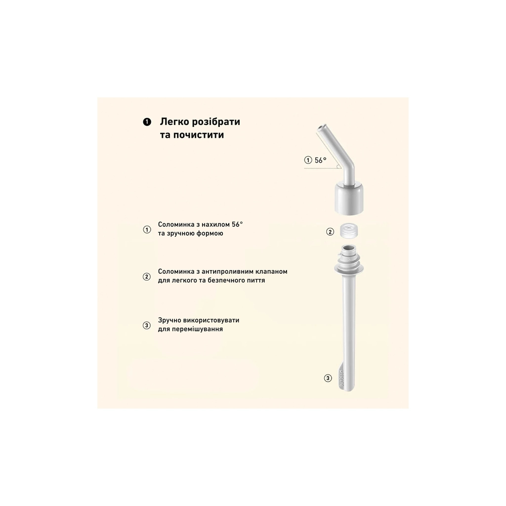 Пляшка для води Buydeem CD1017 500 мл Oats White (CD1017-OW) - зображення 4