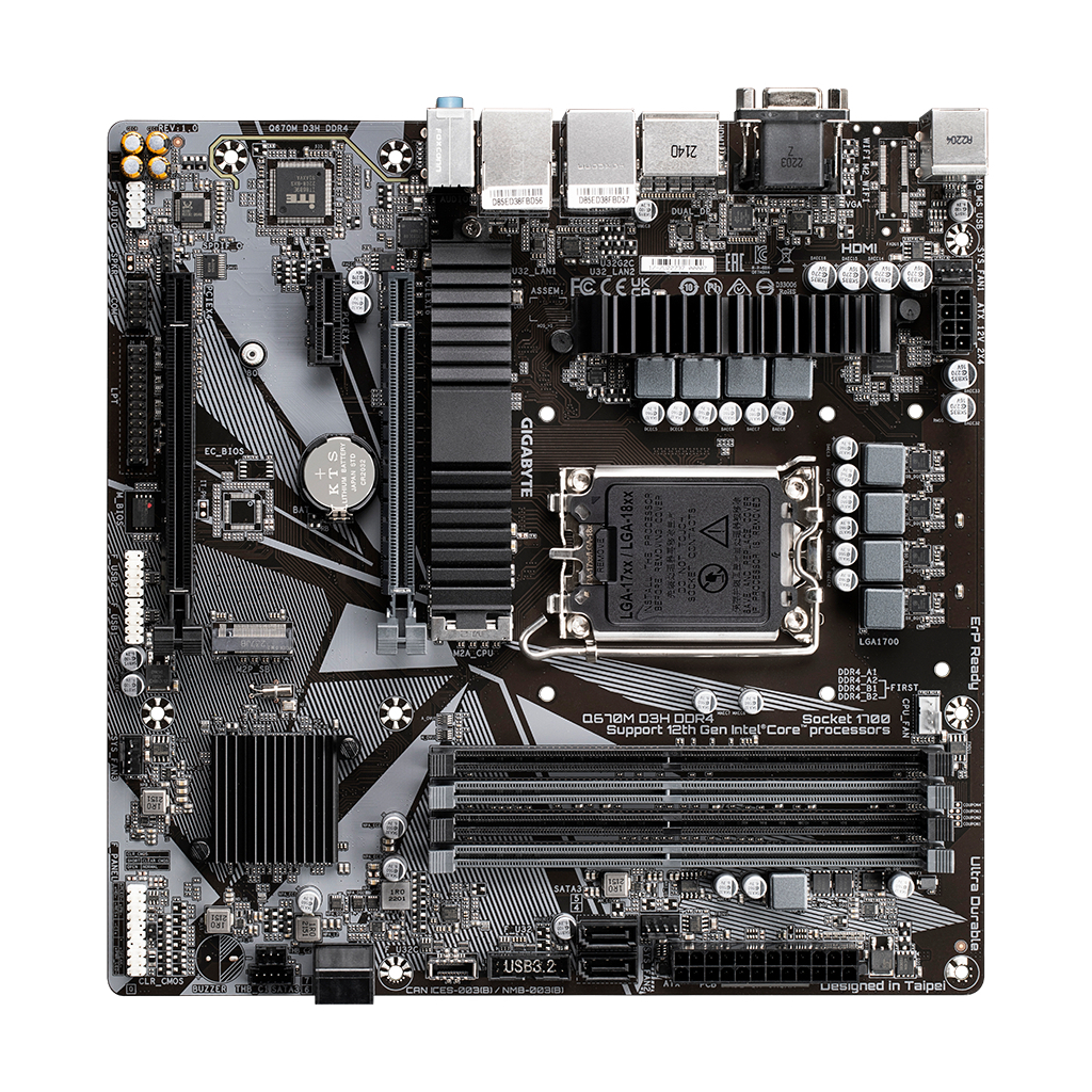 Материнська плата GIGABYTE Q670M D3H DDR4 - зображення 2