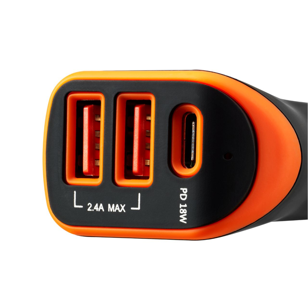 Зарядний пристрій Canyon Universal 3xUSB car adapter Black+Purple (CNE-CCA08PU) - зображення 2