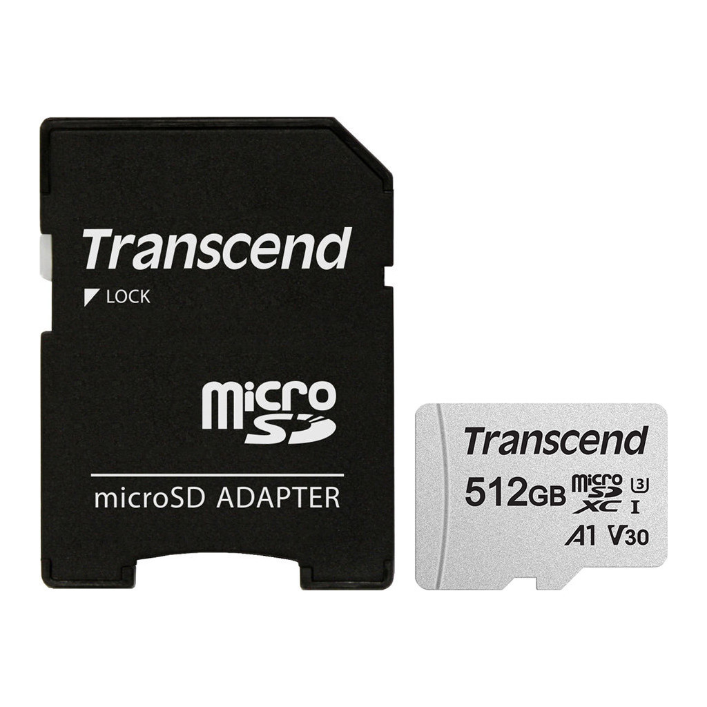 Карта пам'яті Transcend 512GB microSDXC Class 10 U3 (TS512GUSD300S-A) - зображення 1